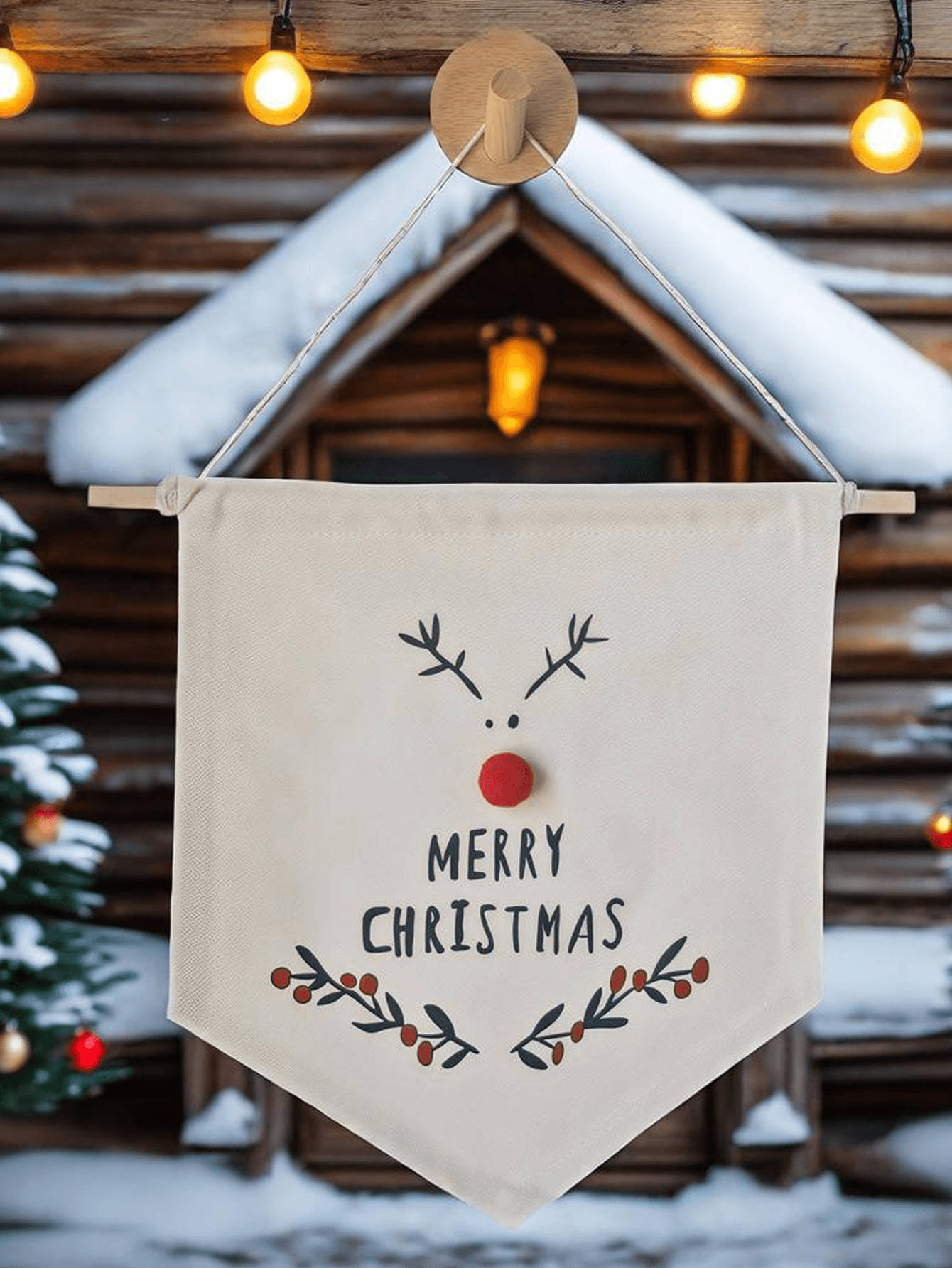 Custom Reindeer Christmas Wall Banner
